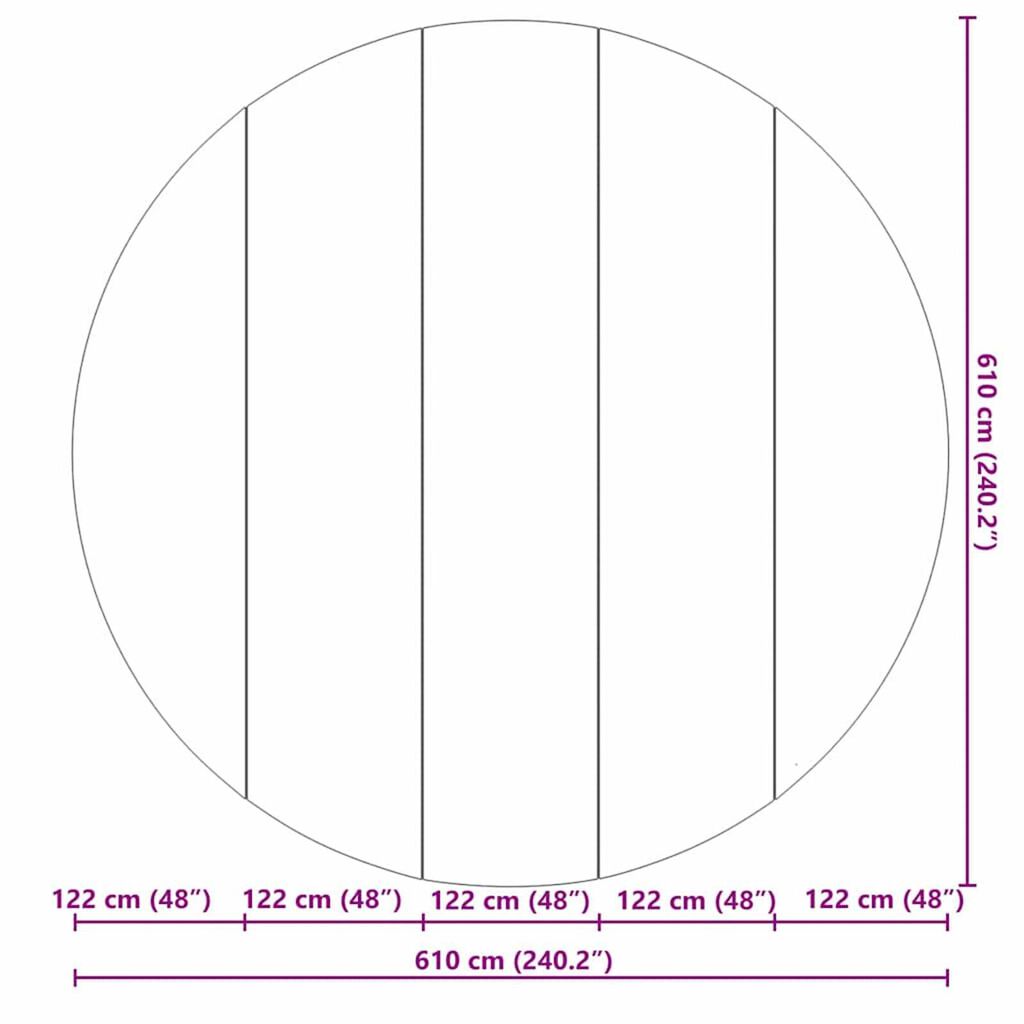vidaXL Εδαφοκάλυψη Πισίνας Ανοιχτό γκρι Ø 610 εκ