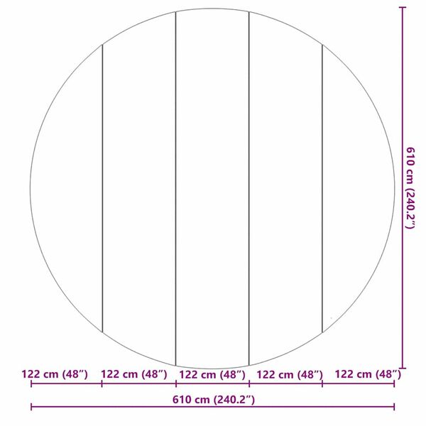 vidaXL Εδαφοκάλυψη Πισίνας Ανοιχτό γκρι Ø 610 εκ