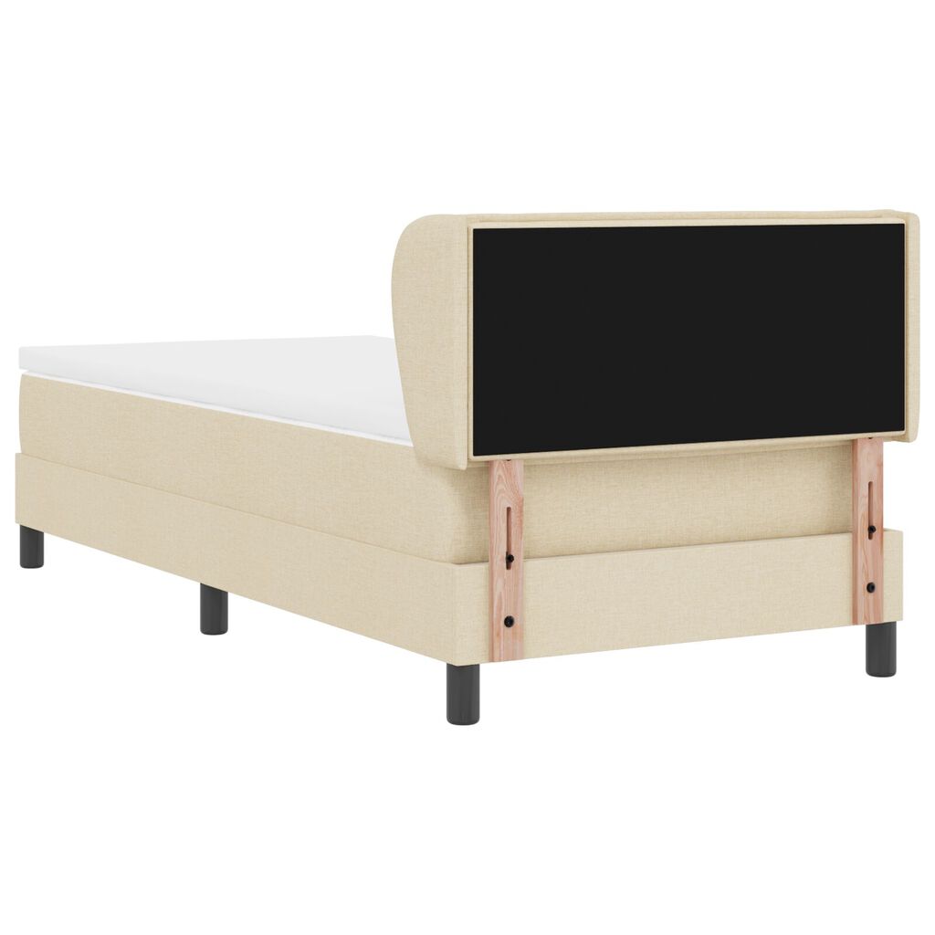 vidaXL Κρεβάτι Box Spring με στρώμα Κρεμ 100x200 εκ. Υφάσματος