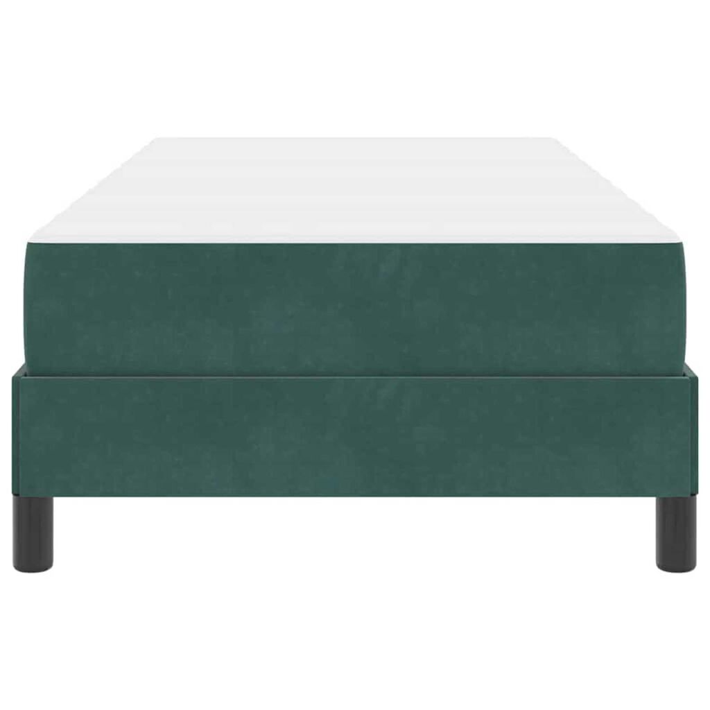 vidaXL Κρεβάτι box spring με στρώμα Σκούρο Πράσινο 80 x 200 cm Βελούδο