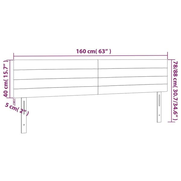 vidaXL Κεφαλάρια Κρεβατιού 2 τεμ. Ροζ 80 x 5 x 78/88 εκ. Βελούδινο