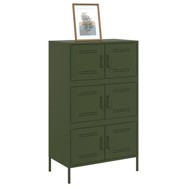 vidaXL Ντουλάπι Πράσινο Λαδί 68x39x113 εκ. από Ατσάλι