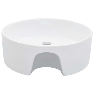 vidaXL Νιπτήρας με Οπή Υπερχείλισης Λευκός 36 x 13 εκ. Κεραμικός