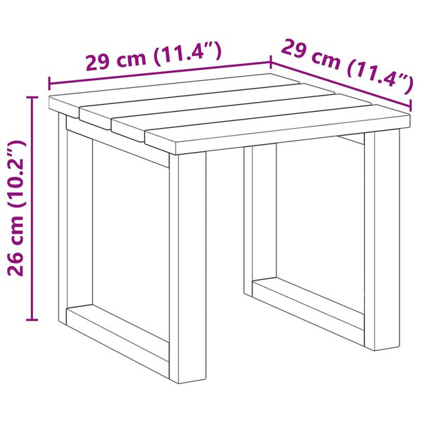 vidaXL Τραπέζι Ξαπλώστρας Καφέ 50.5 x 50 x 46 εκ.