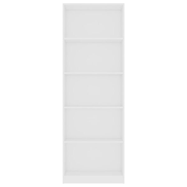 vidaXL Βιβλιοθήκη με 5 Ράφια Λευκή 60 x 24 x 175 εκ. από Επεξ. Ξύλο