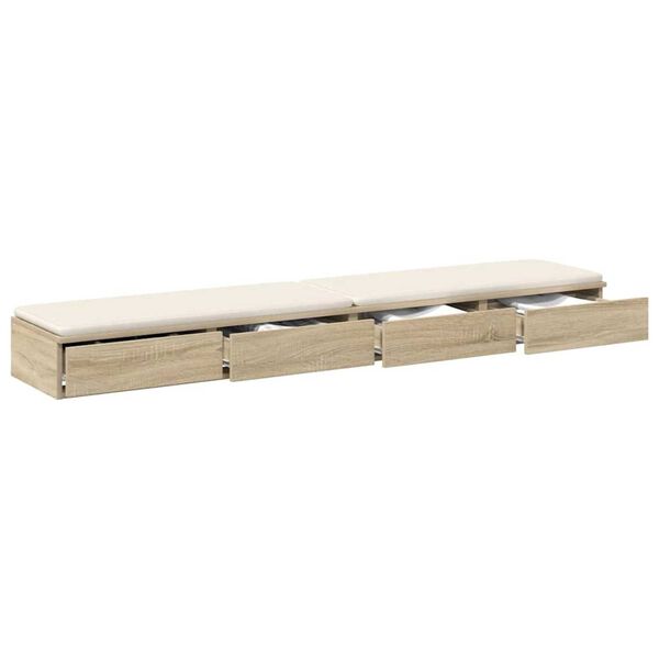 vidaXL Συρτάρια κρεβατιού με συρτάρι Sonoma Δρυς 180 x 36.5 x 16.5 εκ