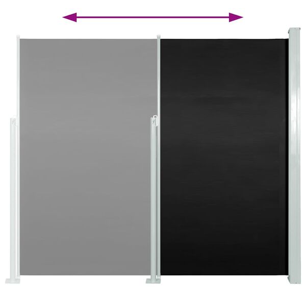 vidaXL Διαχωριστικό Βεράντας Συρόμενο Μαύρο 160 x 500 εκ.