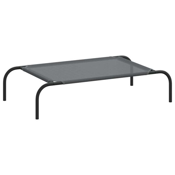 vidaXL Ανυψωμένο κρεβάτι σκύλου γκρι 90x50x20 cm Textilene και χάλυβα