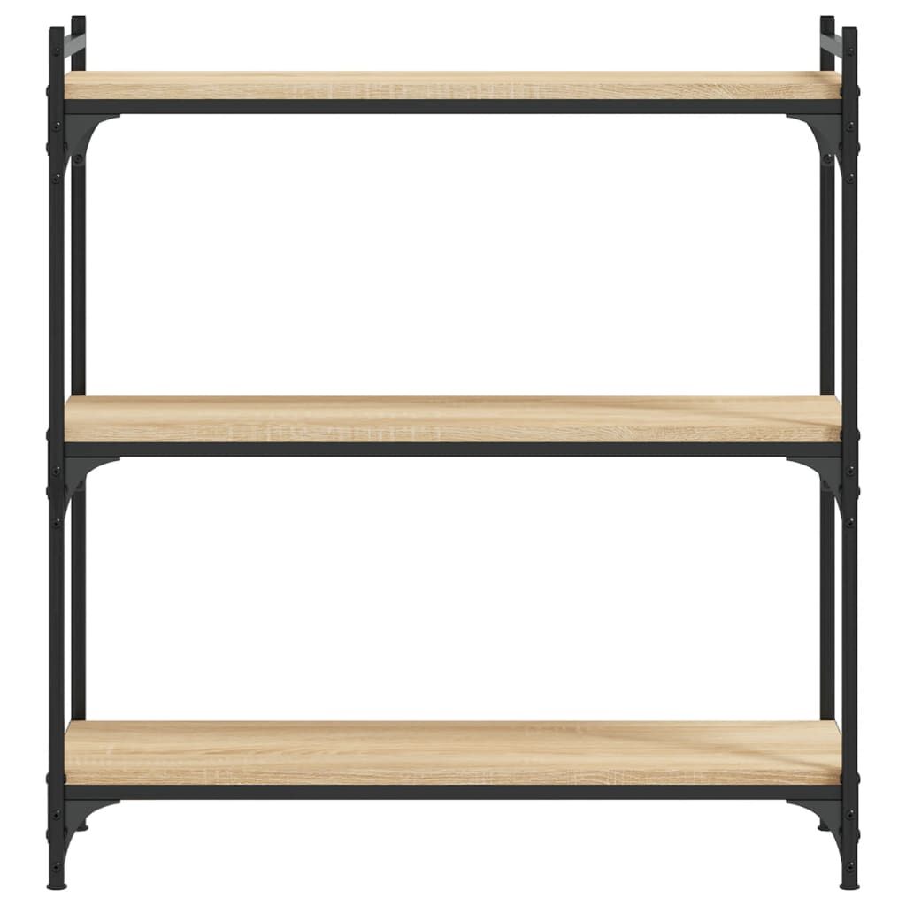 vidaXL Βιβλιοθήκη 3 Επιπέδων Sonoma Δρυς 80x30x86 εκ. Επεξεργ. Ξύλο