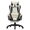 vidaXL Καρέκλα Racing με Υποπόδιο Μαύρη/Λευκή από Συνθετικό Δέρμα