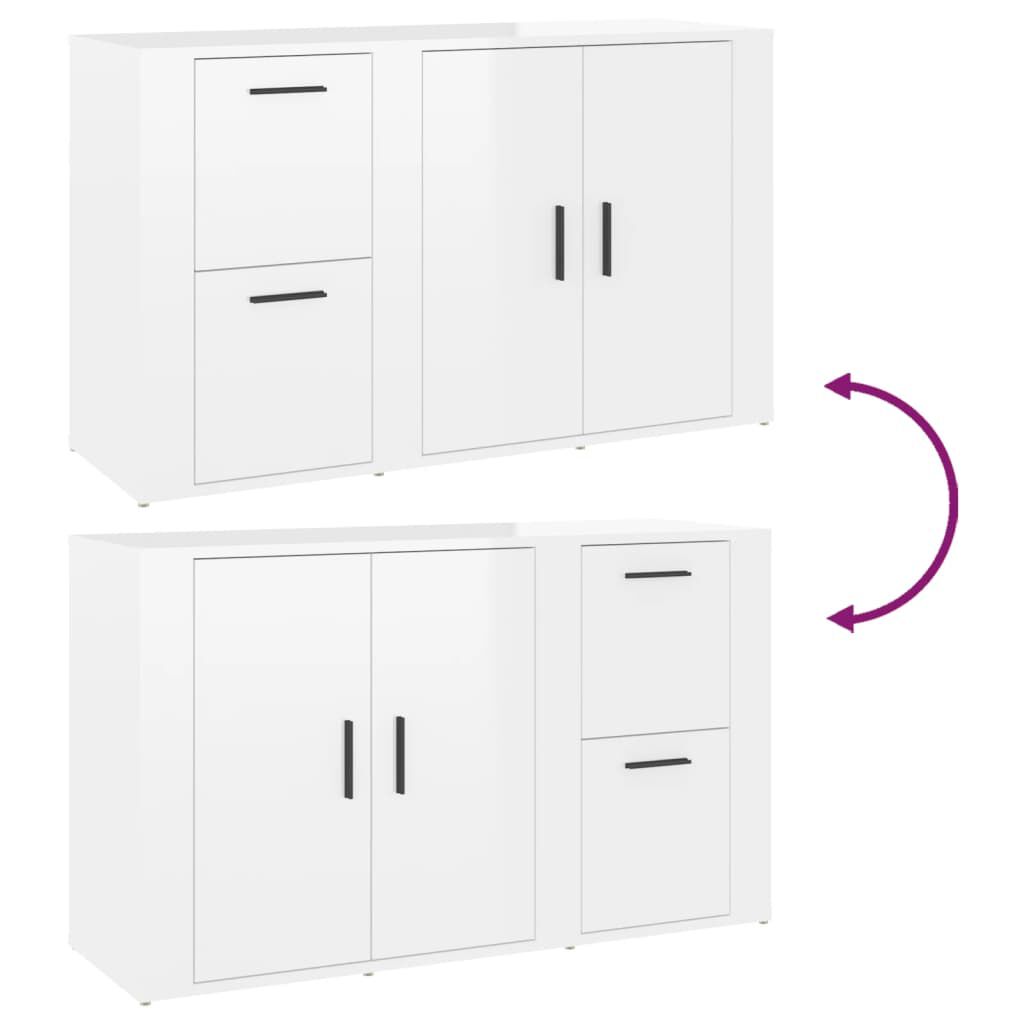 vidaXL Ντουλάπι Γυαλιστερό Λευκό 100x33x59,5 εκ. Επεξεργασμένο Ξύλο