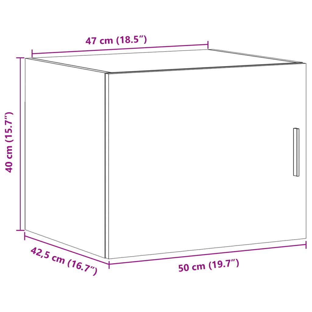 vidaXL Ντουλάπι Τοίχου Γκρι Sonoma 50x42,5x40 εκ. Επεξεργασμένο Ξύλο