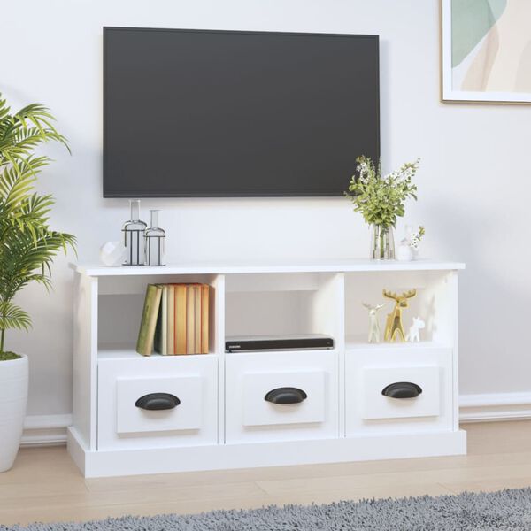 vidaXL Έπιπλο Τηλεόρασης Λευκό 100 x 35 x 50 εκ. Επεξεργασμένο Ξύλο