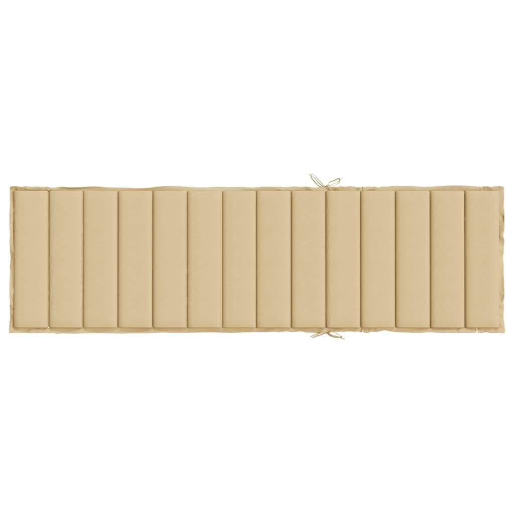 vidaXL Μαξιλάρι Ξαπλώστρας Μπεζ 200x50x4 εκ. Ύφασμα