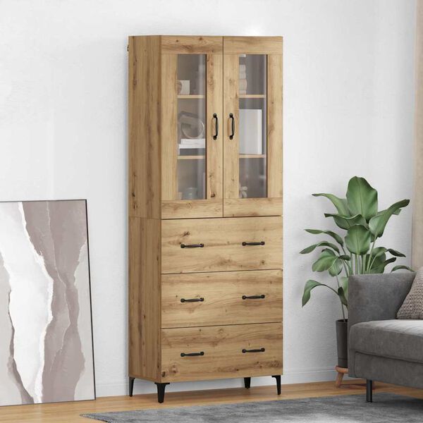 vidaXL Highboard Artisan Oak 69,5 x 34 x 180 &epsilon;&kappa;. &Epsilon;&pi;&epsilon;&xi;&epsilon;&rho;&gamma;&alpha;&sigma;&mu;έ&nu;&omicron; &xi;ύ&lambda;&omicron;