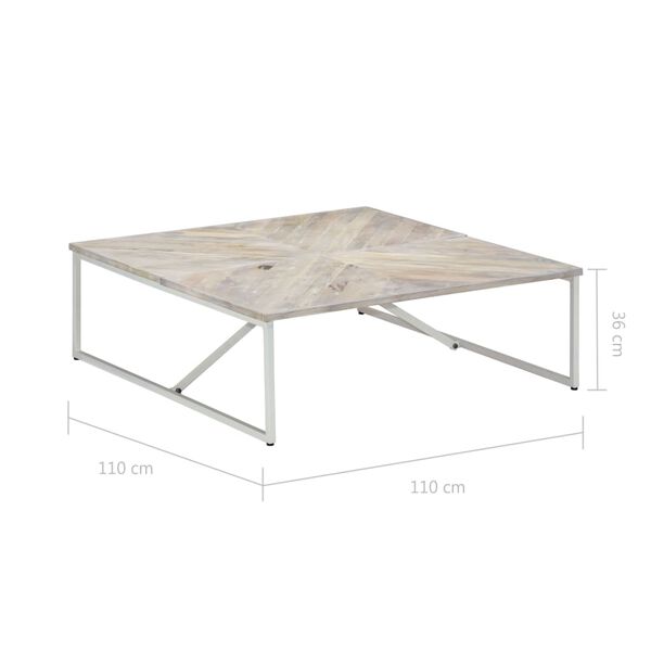 vidaXL Τραπεζάκι Σαλονιού 110 x 110 x 36 εκ. από Μασίφ Ξύλο Μάνγκο