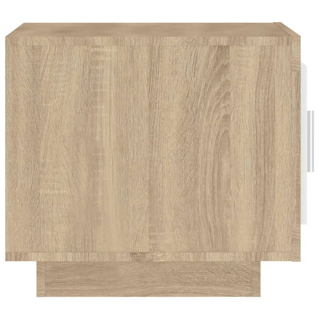 vidaXL Τραπεζάκι Σαλονιού Λευκό & Sonoma Δρυς 51x50x45 εκ. Επεξ. Ξύλο