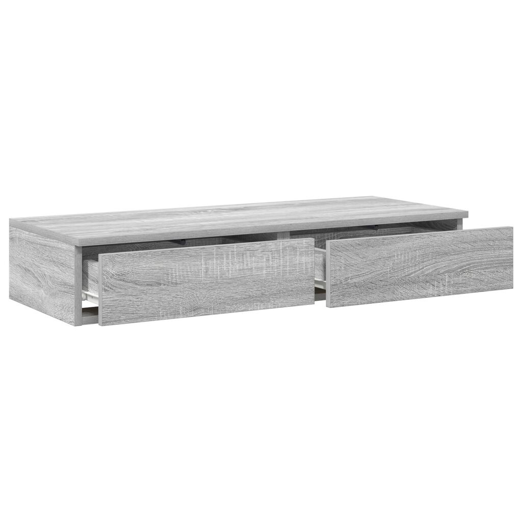 vidaXL Συστήματα κρεβατιού Γκρι Σονομά 90x36,5x16,5 εκ. Ξύλο επεξεργασμένο
