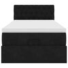 vidaXL Οθωμανικό κρεβάτι με στρώμα & LEDs Μαύρο 80x200cm Velvet