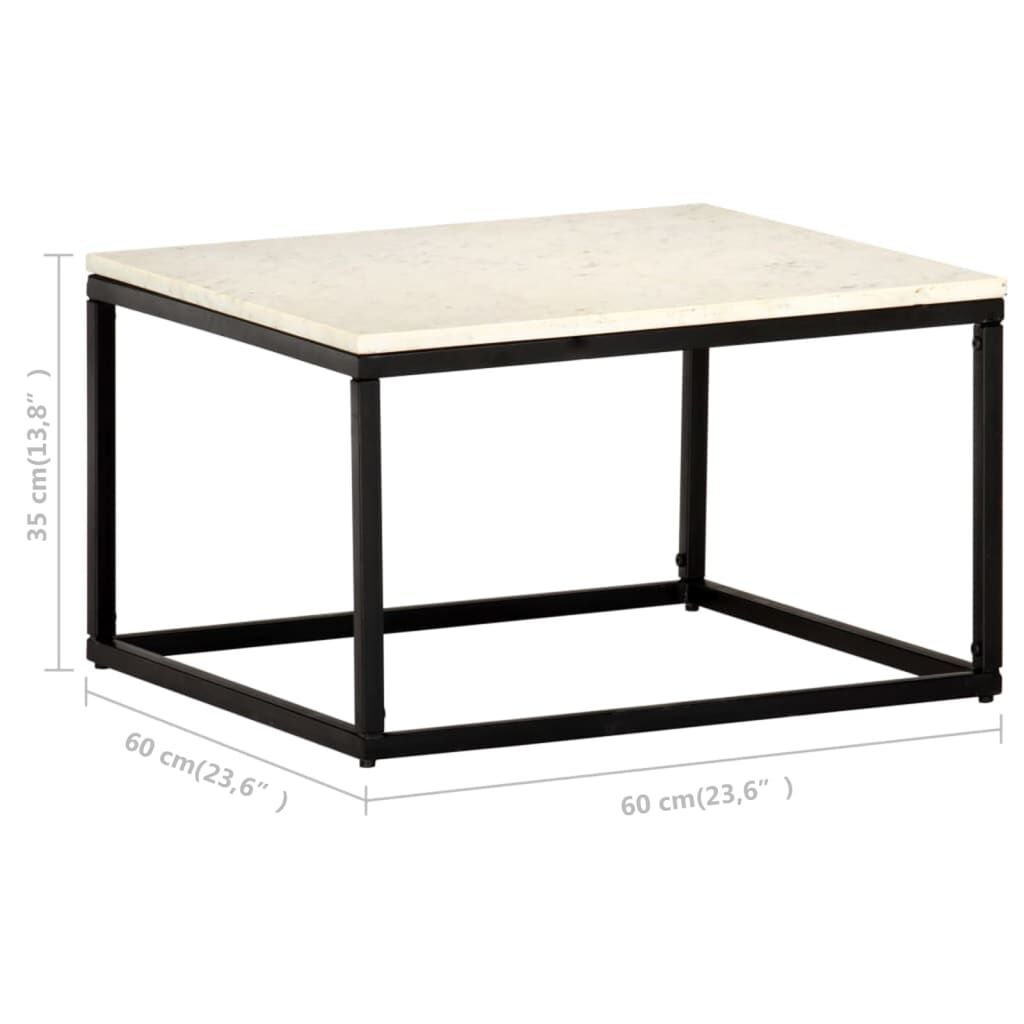vidaXL Τραπεζάκι Σαλονιού Λευκό 60x60x35 εκ. Πέτρα με Μαρμάρινη Υφή