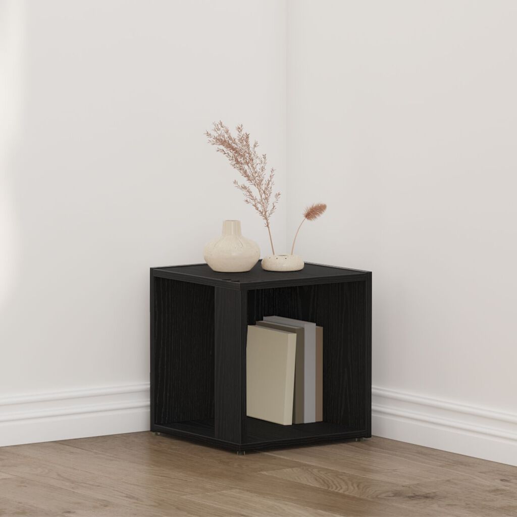 vidaXL Τραπέζι Μαύρη Δρυς 33x33x34,5 εκ. Κατασκευασμένο ξύλο