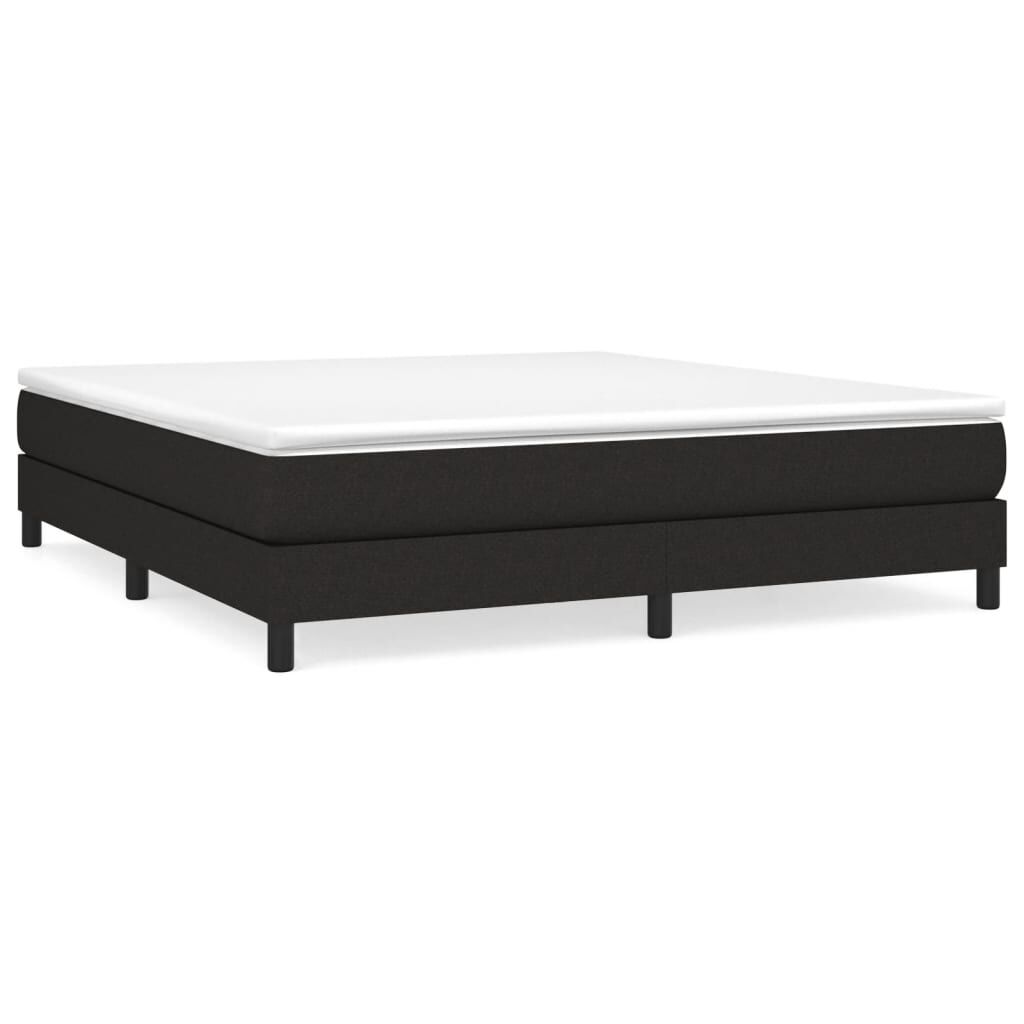 vidaXL Κρεβάτι Boxspring με Στρώμα Μαύρο 180x200 εκ. Υφασμάτινο