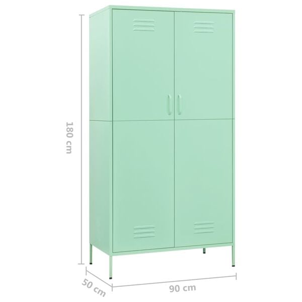 vidaXL Ντουλάπα Χρώμα Μέντα 90 x 50 x 180 εκ. από Ατσάλι