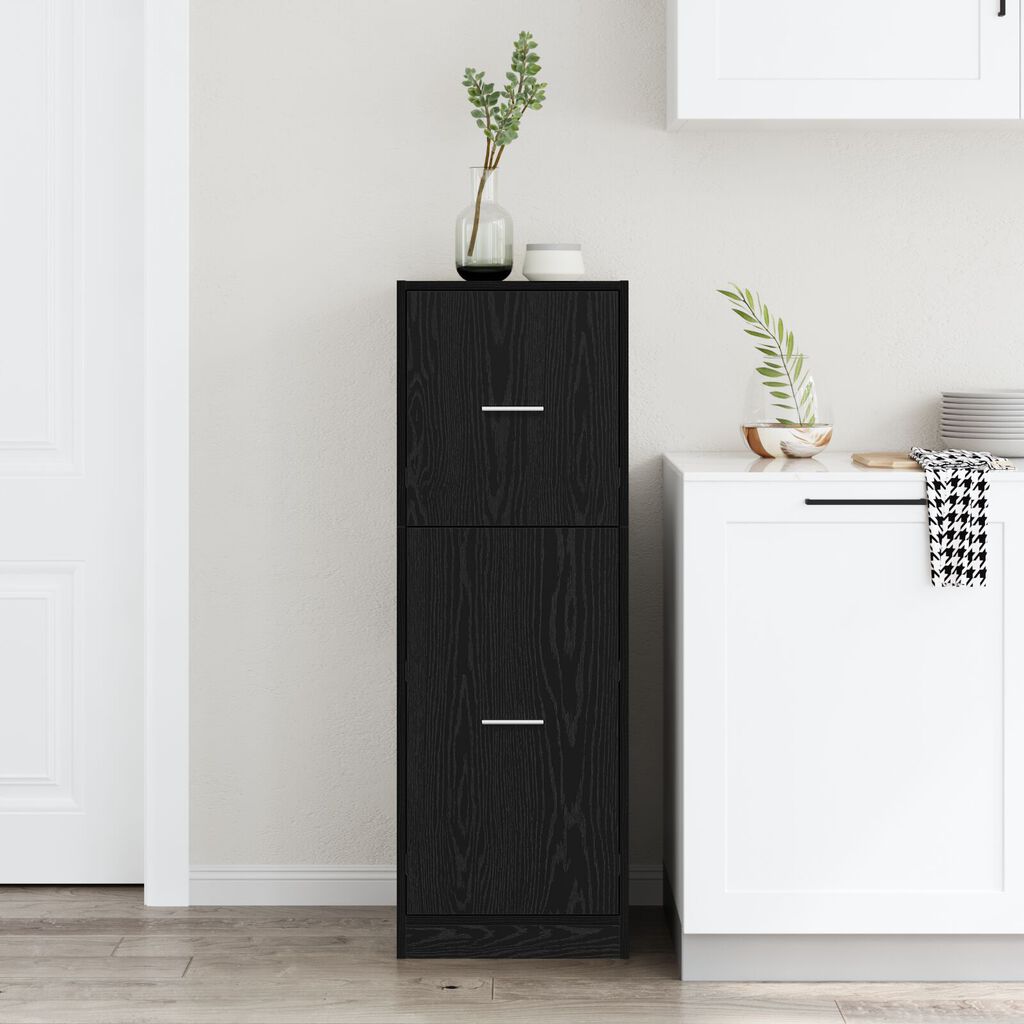 vidaXL Ντουλάπα Φαρμακείου Μαύρη Δρυς 40x41x118 εκ Επιχρισμένο Ξύλο