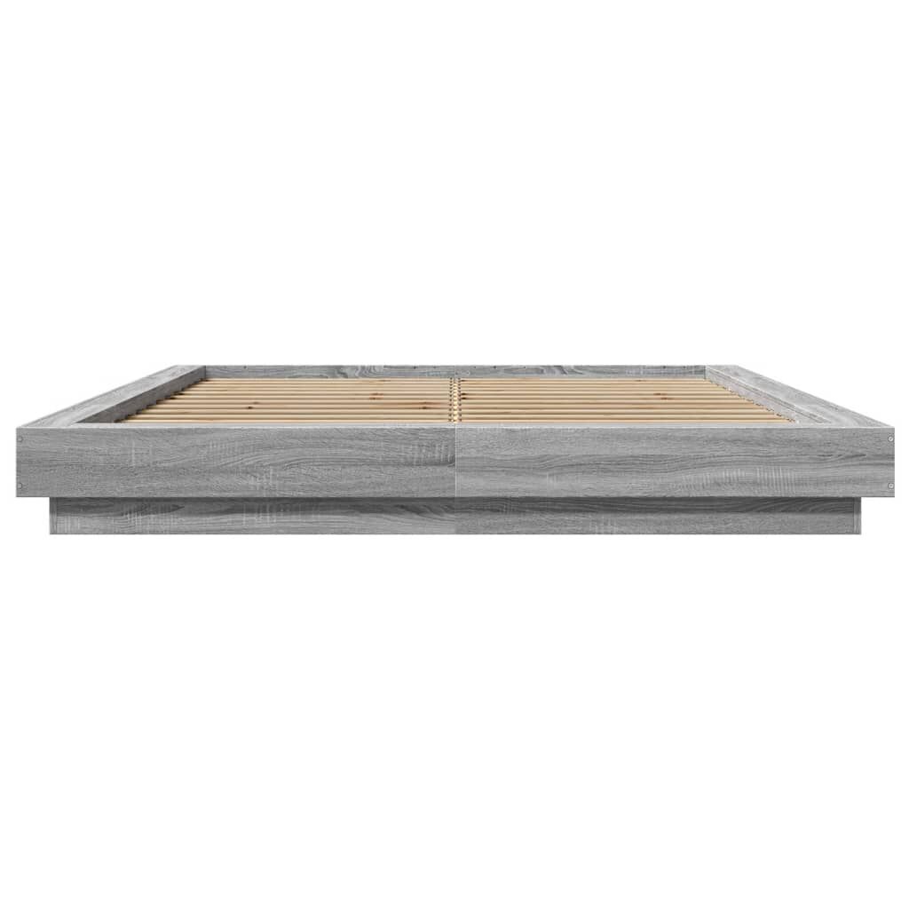 vidaXL Πλαίσιο Κρεβατιού με LED Γκρι sonoma 160x200εκ. Επεξ. Ξύλο