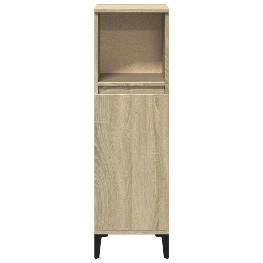 vidaXL Ντουλάπι Μπάνιου Sonoma Δρυς 30x30x100 εκ. Επεξεργασμένο Ξύλο