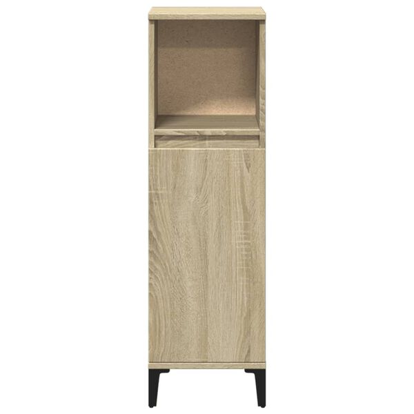 vidaXL Ντουλάπι Μπάνιου Sonoma Δρυς 30x30x100 εκ. Επεξεργασμένο Ξύλο