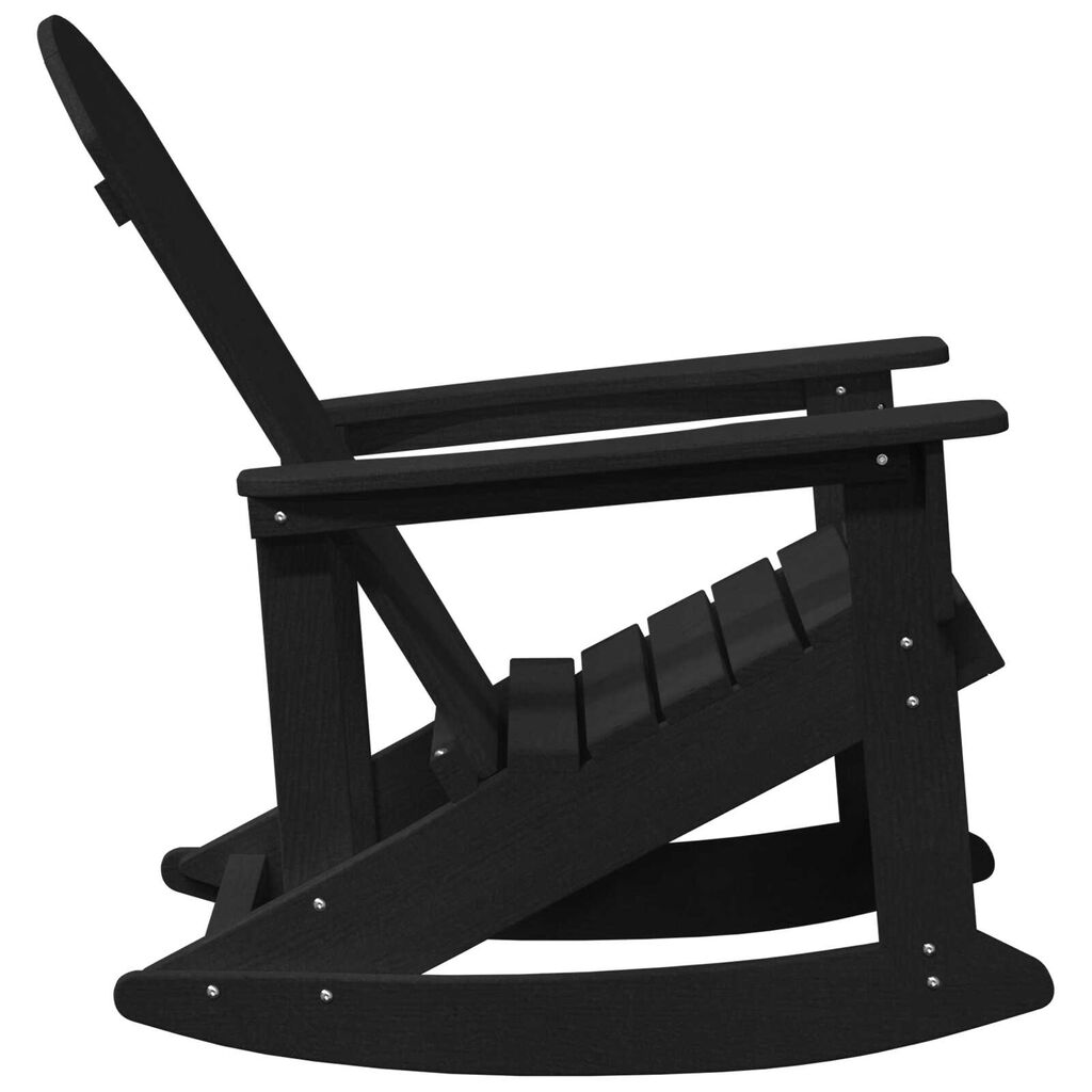 vidaXL Κουνιστή Καρέκλα Adirondack Μαύρη 73.5x92x90 εκ. HDPE