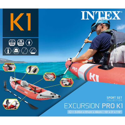 Intex Καγιάκ Φουσκωτό Excursion Pro K1 305 x 91 x 46 εκ.