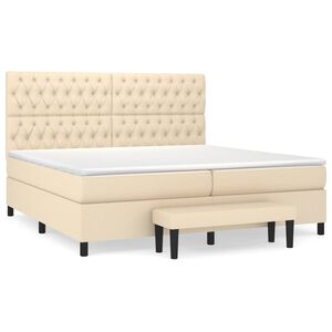 vidaXL &Kappa;&rho;&epsilon;&beta;ά&tau;&iota; Boxspring &mu;&epsilon; &Sigma;&tau;&rho;ώ&mu;&alpha; &Kappa;&rho;&epsilon;&mu; 200x200 &epsilon;&kappa;. &Upsilon;&phi;&alpha;&sigma;&mu;ά&tau;&iota;&nu;&omicron;