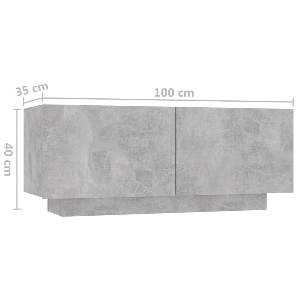 vidaXL Κομοδίνο Γκρι Σκυροδέματος 100 x 35 x 40 εκ. Επεξεργασμένο Ξύλο