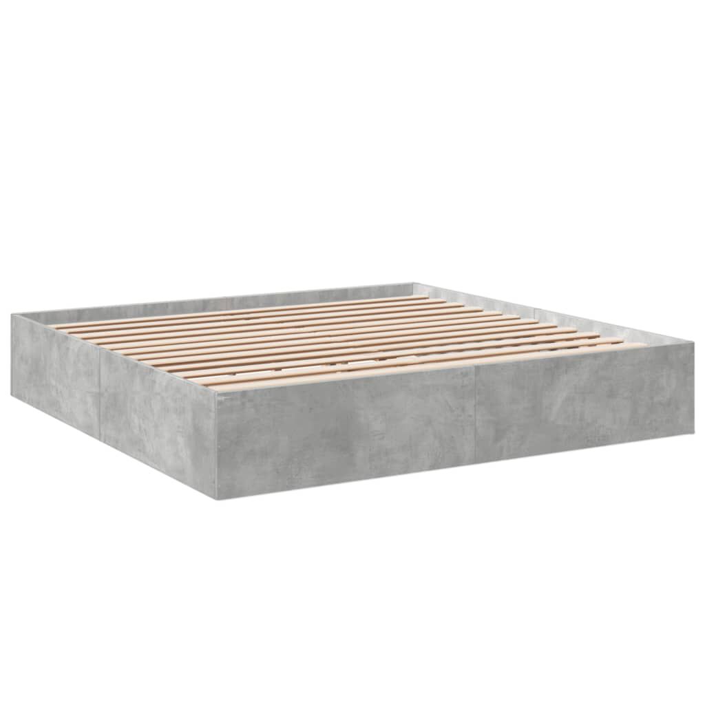 vidaXL Πλαίσιο Κρεβατιού Γκρι Σκυροδέματος 180x200 εκ. Επεξεργ. Ξύλο