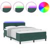 vidaXL Κρεβάτι με ελατήρια Σκούρο πράσινο 140 x 200 cm Βελούδο