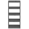 vidaXL Βιβλιοθήκη/Διαχωριστικό Χώρου Γκρι 60x30x135,5 εκ. Μασίφ Πεύκο