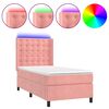 vidaXL &Kappa;&rho;&epsilon;&beta;ά&tau;&iota; Boxspring &mu;&epsilon; &Sigma;&tau;&rho;ώ&mu;&alpha; & LED &Rho;&omicron;&zeta; 80 x 200 &epsilon;&kappa;. &Beta;&epsilon;&lambda;&omicron;ύ&delta;&iota;&nu;&omicron;