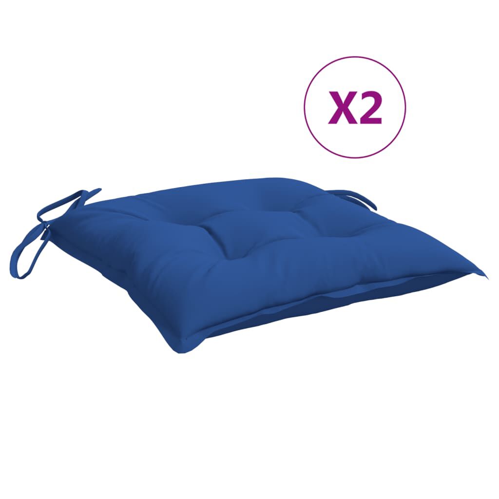 vidaXL Μαξιλάρια Καρέκλας Κήπου 2 τεμ. Μπλε 40x40x7 εκ. Υφασμάτινα