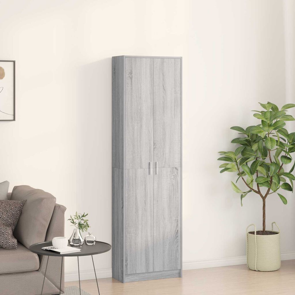 vidaXL Ντουλάπα Γκρι Σονόμα 55x25x189 εκ. από Μοριοσανίδα