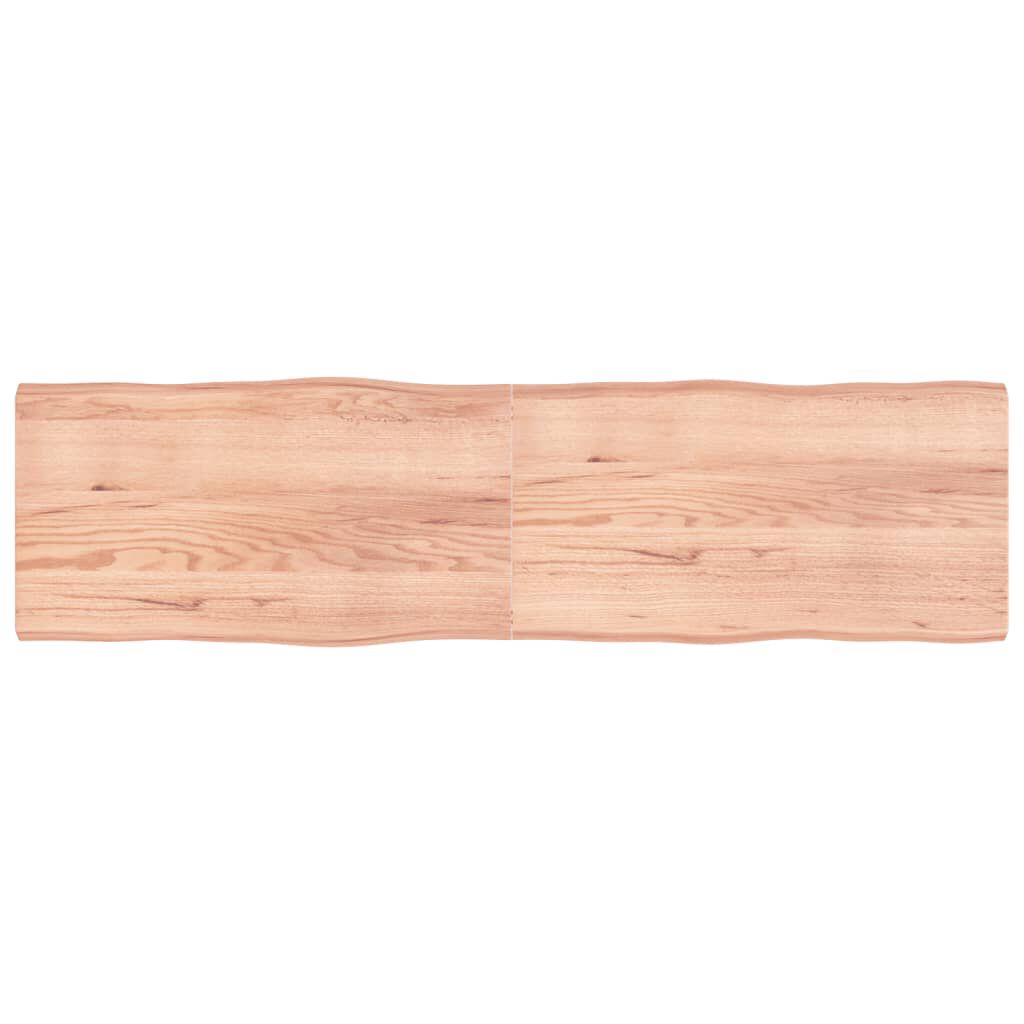 vidaXL Επιφ Τραπεζιού Αν Καφέ 220x60x(2-6)εκ.Ακατέργ. Μασίφ Ξύλο Δρυός