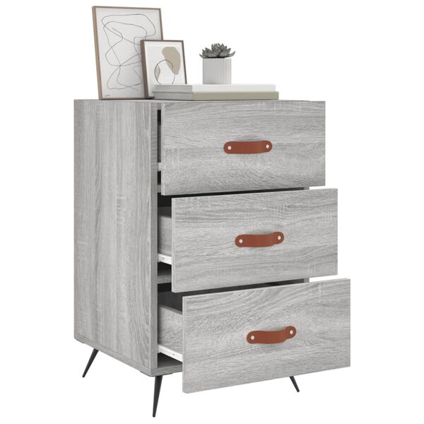 vidaXL Κομοδίνο Γκρι Sonoma 40 x 40 x 66 εκ. από Επεξεργασμένο Ξύλο