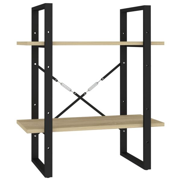 vidaXL Βιβλιοθήκη με 2 Ράφια Sonoma Δρυς 60 x 30 x 70 εκ. Επεξ. Ξύλο