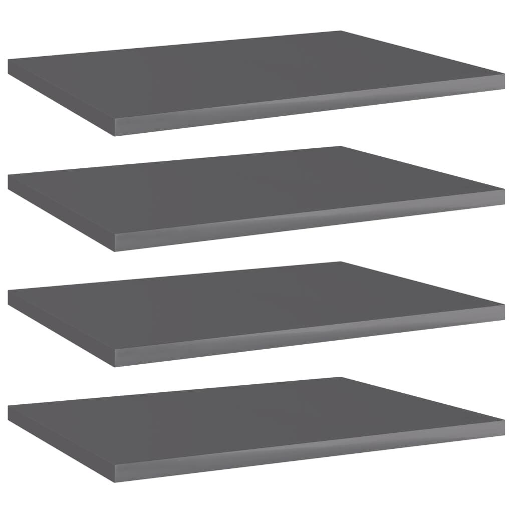 vidaXL Ράφια Βιβλιοθήκης 4 τεμ. Γυαλ. Γκρι 40x30x1,5 εκ. Μοριοσανίδα