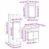 vidaXL Σετ Επίπλων Μπάνιου με ράφι 3 pcs Καφέ 33 x 33 x 120.5 εκ.