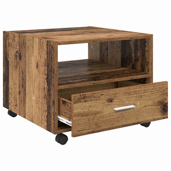 vidaXL Τραπεζάκι σαλονιού with Drawer Παλαιό ξύλο 55 x 55 x 45 cm