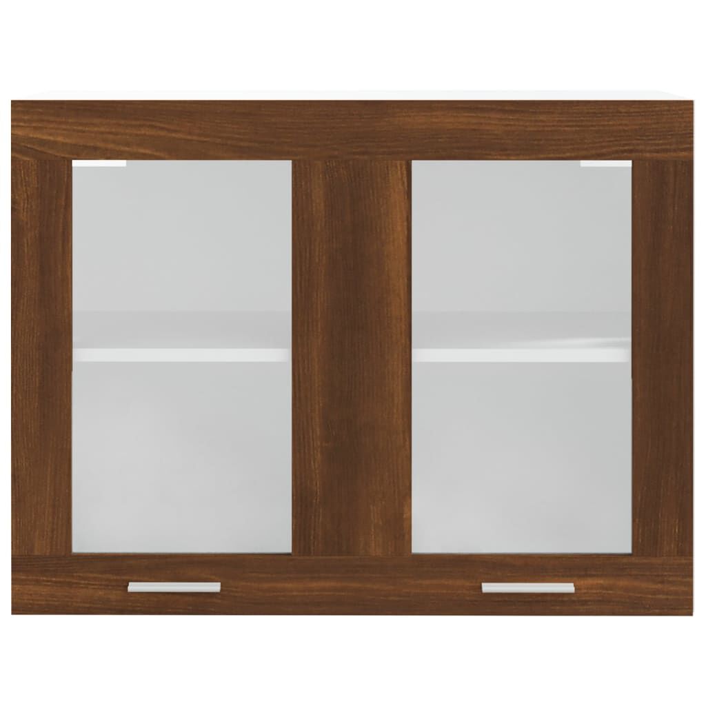 vidaXL Ντουλάπι Κρεμαστό Γυάλινο Lyon Καφέ Δρυς 80x31x60εκ. Επεξ. Ξύλο