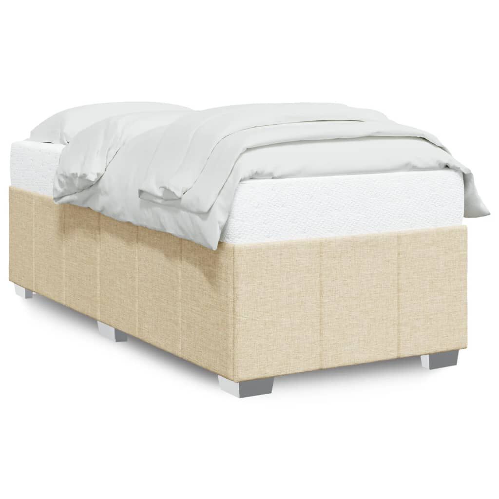 vidaXL Πλαίσιο κρεβατιού χωρίς στρώμα Κρέμα 80x200 cm Ύφασμα