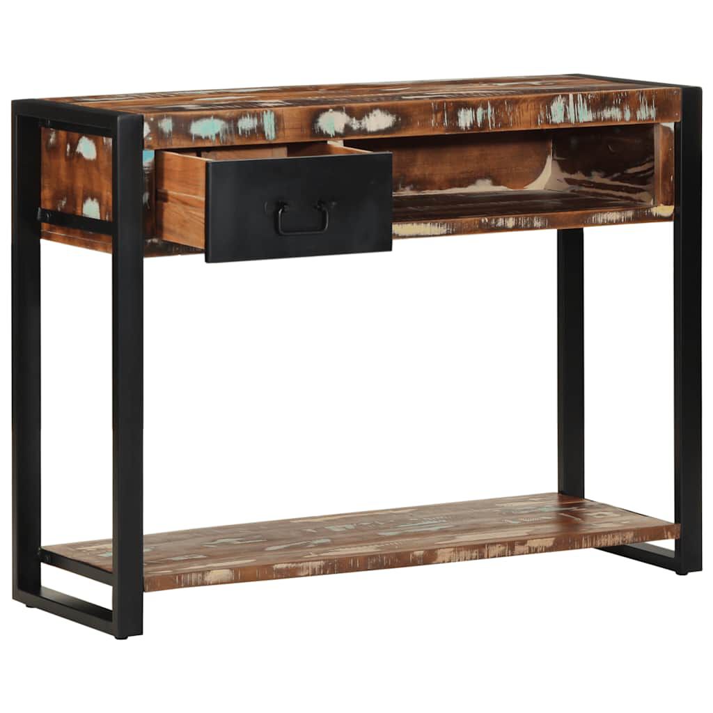 vidaXL Τραπέζι κονσόλας Πολύχρωμο 100x35x75 cm Στερεό ξύλο ανακτημένο